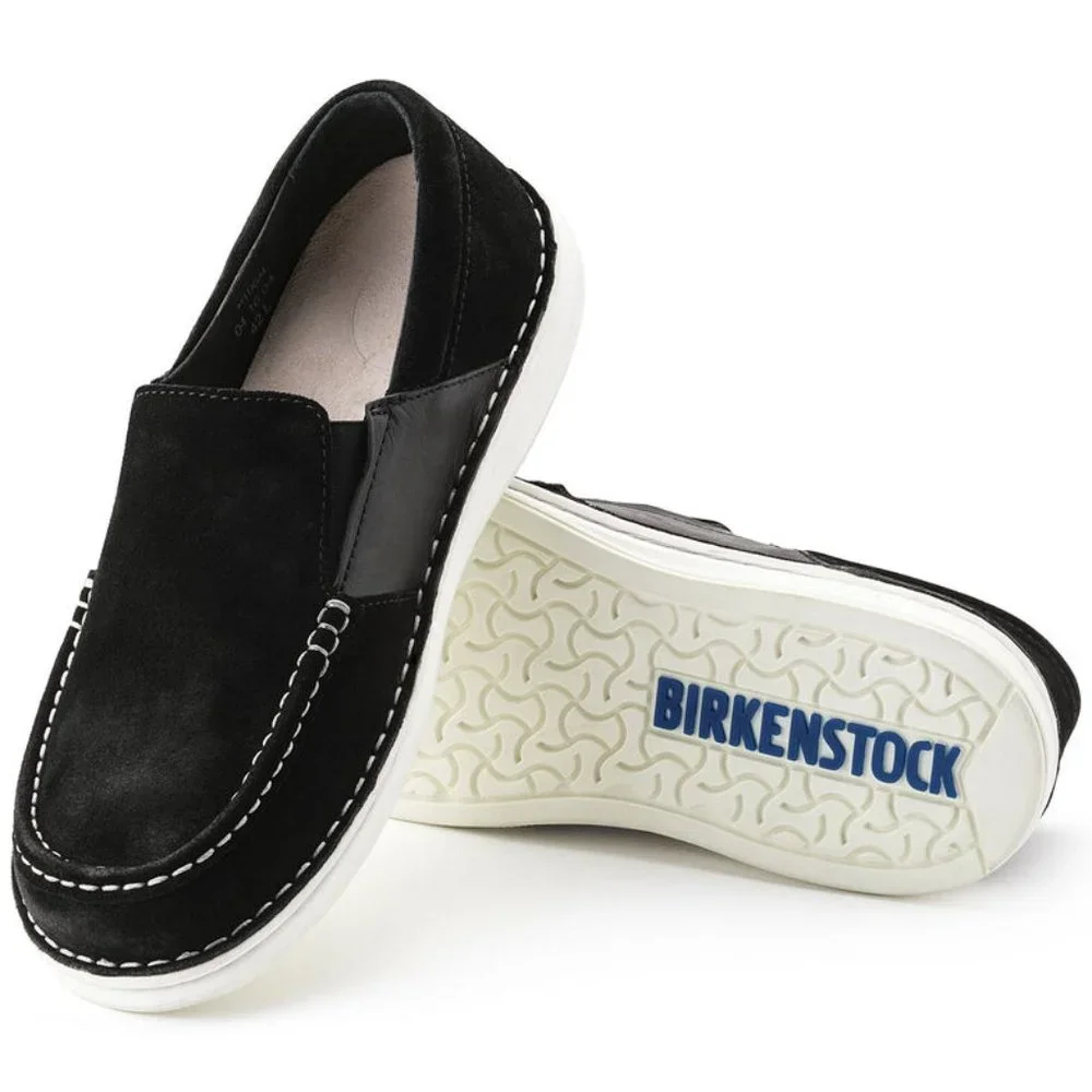 Birkenstock Men's Duma Suede Leather Shoes Black (Brand New) - Picture 4 of 5